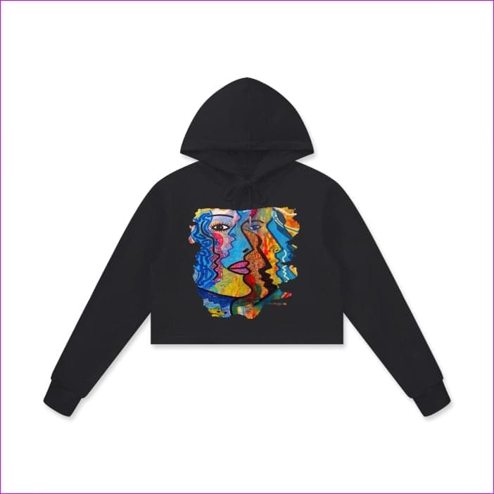 Black Beauty - Street Art 2 Women's Cotton Cropped Hoodie - 4 colors - womens cropped hoodie at TFC&H Co.