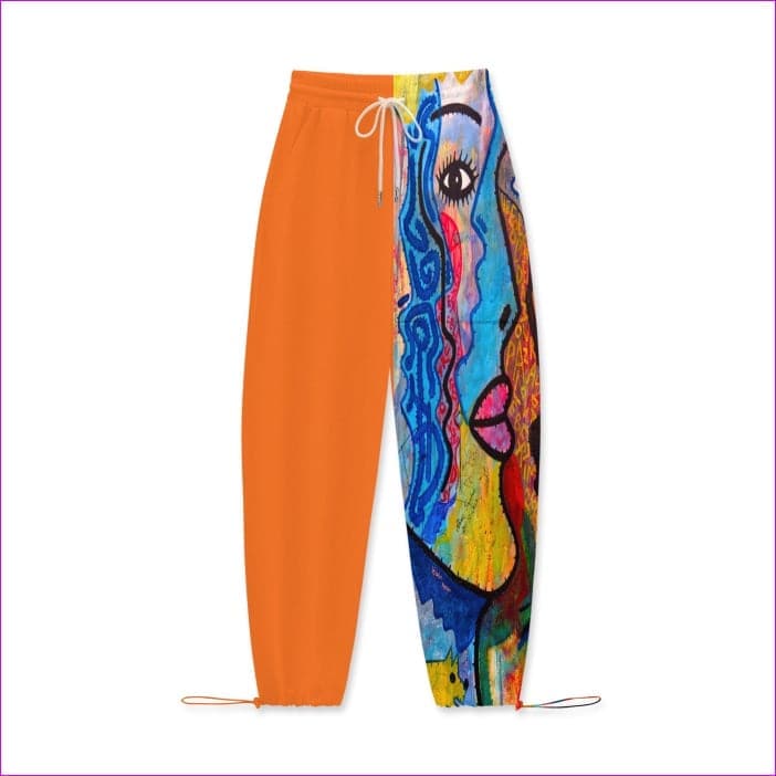 Persimmon Orange - Street Art 2 Women's Drawstring Hem Pants - 4 options - womens sweatpants at TFC&H Co.