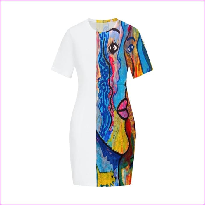 Lucent White - Street Art 2 Women's Fitted Tee Dress - 2 options - womens t-shirt dress at TFC&H Co.