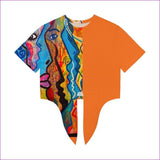 Persimmon Orange Street Art 2 Women's Tie Front Crop Top - 4 colors - women's crop top at TFC&H Co.