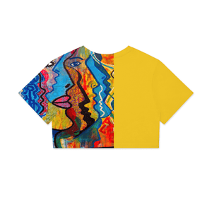 Daisy Daze - Street Art Women's Boxy Cropped Tee - womens crop top at TFC&H Co.