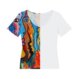 Lucent White - Street Art Women's Fitted V-Neck Tee - womens t-shirt at TFC&H Co.