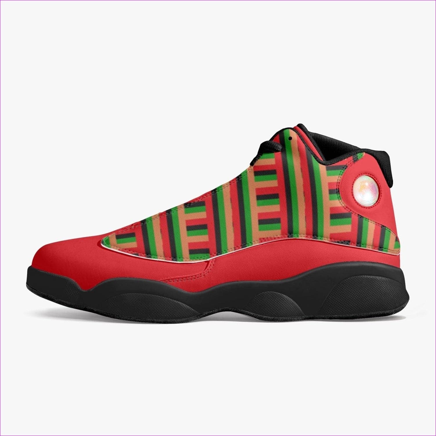 Striped Galore High-Top Leather Basketball Sneakers - unisex basketball shoes at TFC&H Co.