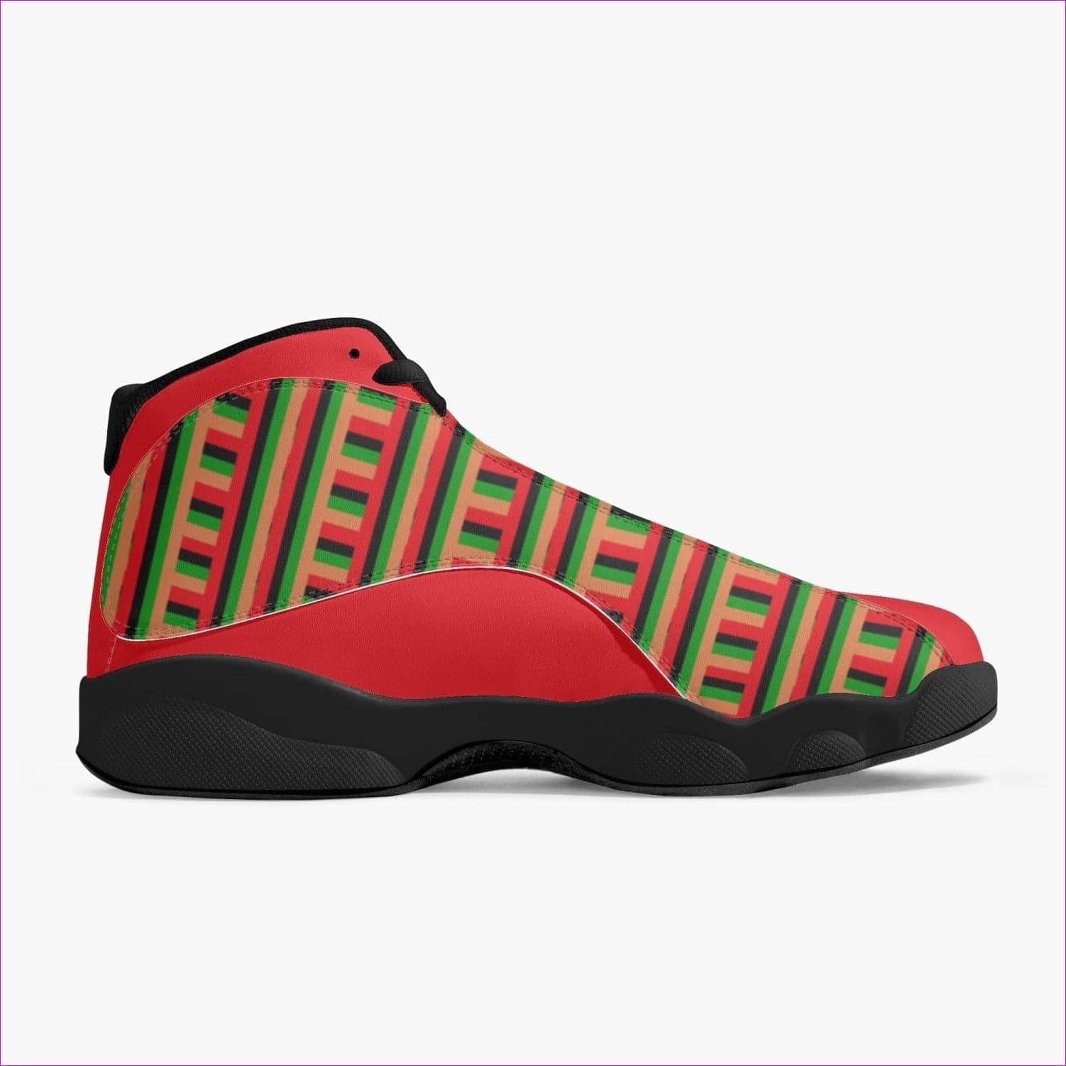 Striped Galore High-Top Leather Basketball Sneakers - unisex basketball shoes at TFC&H Co.