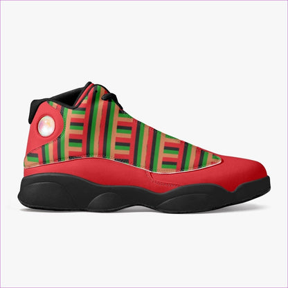 Striped Galore High-Top Leather Basketball Sneakers - unisex basketball shoes at TFC&H Co.