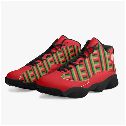 Striped Galore High-Top Leather Basketball Sneakers - unisex basketball shoes at TFC&H Co.