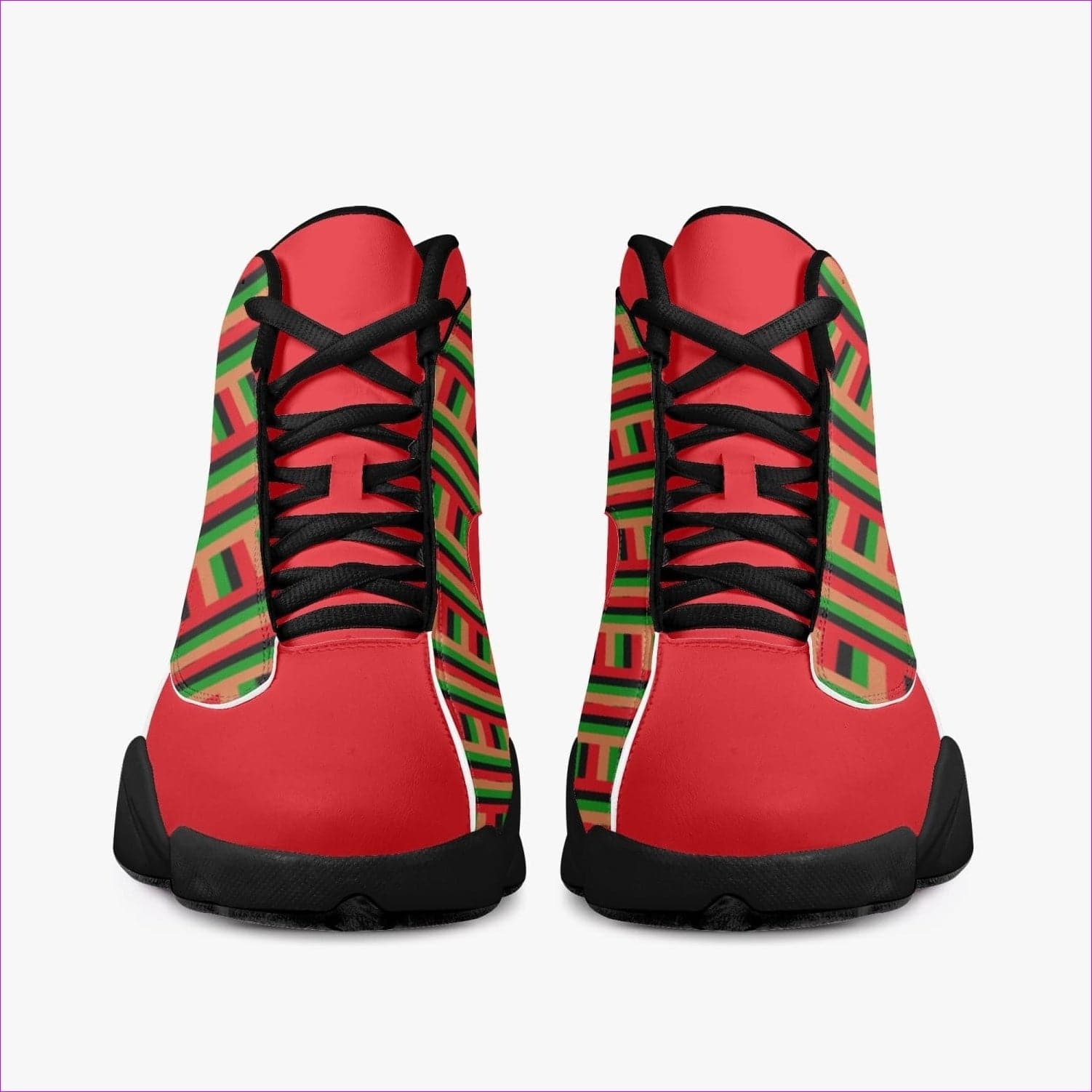 Striped Galore High-Top Leather Basketball Sneakers - unisex basketball shoes at TFC&H Co.