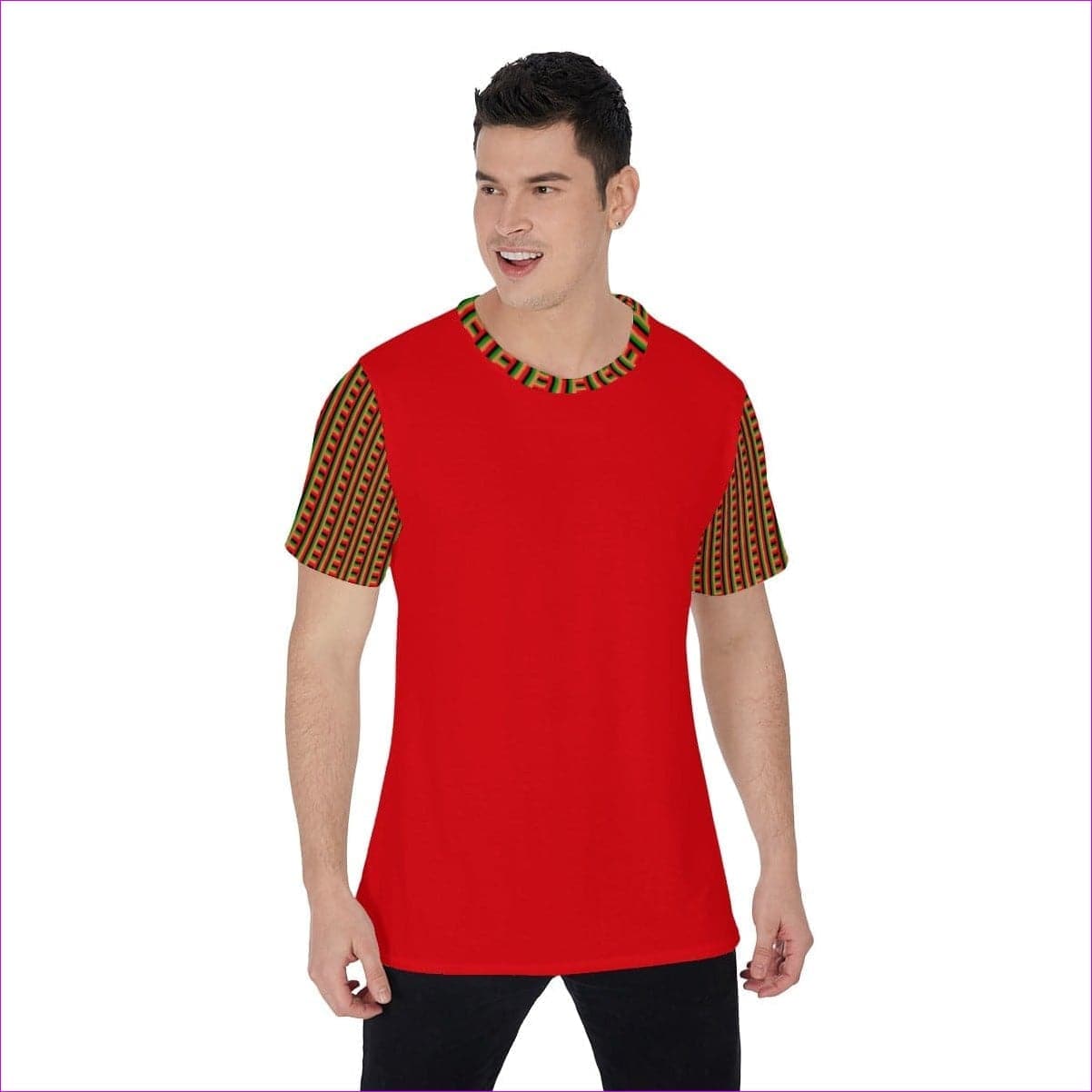 red - Striped Galore Men's O-Neck T-Shirt - mens t-shirt at TFC&H Co.