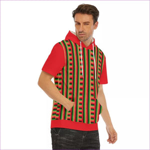 multi-colored - Striped Galore Men's Short Sleeve Hoodie T-Shirt | Cotton - mens hooded t-shirt at TFC&H Co.