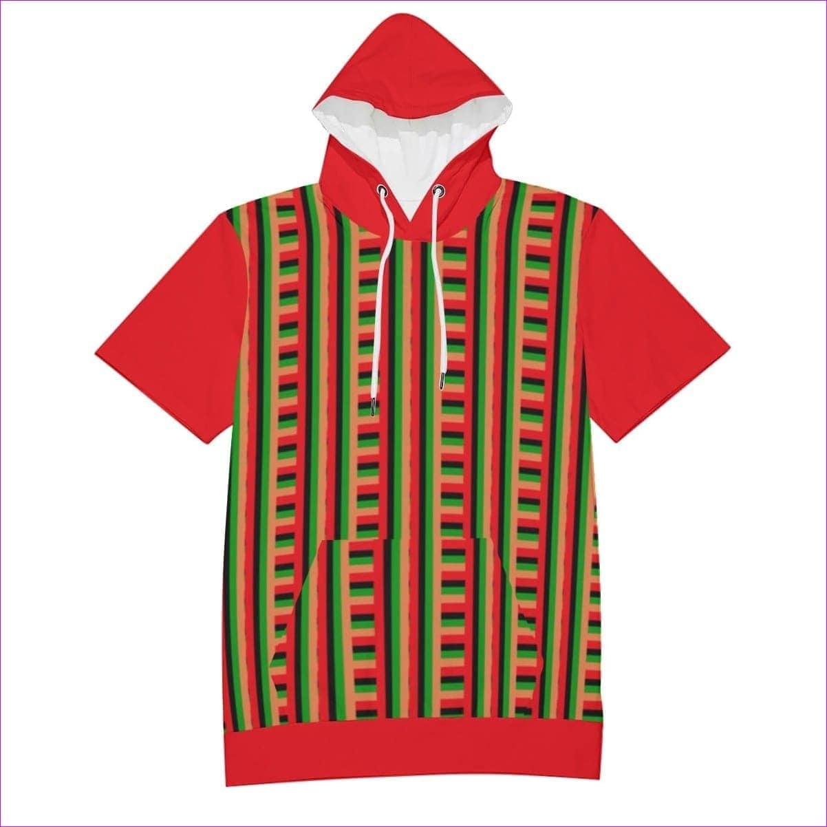 Striped Galore Men's Short Sleeve Hoodie T-Shirt | Cotton - men's hooded t-shirt at TFC&H Co.