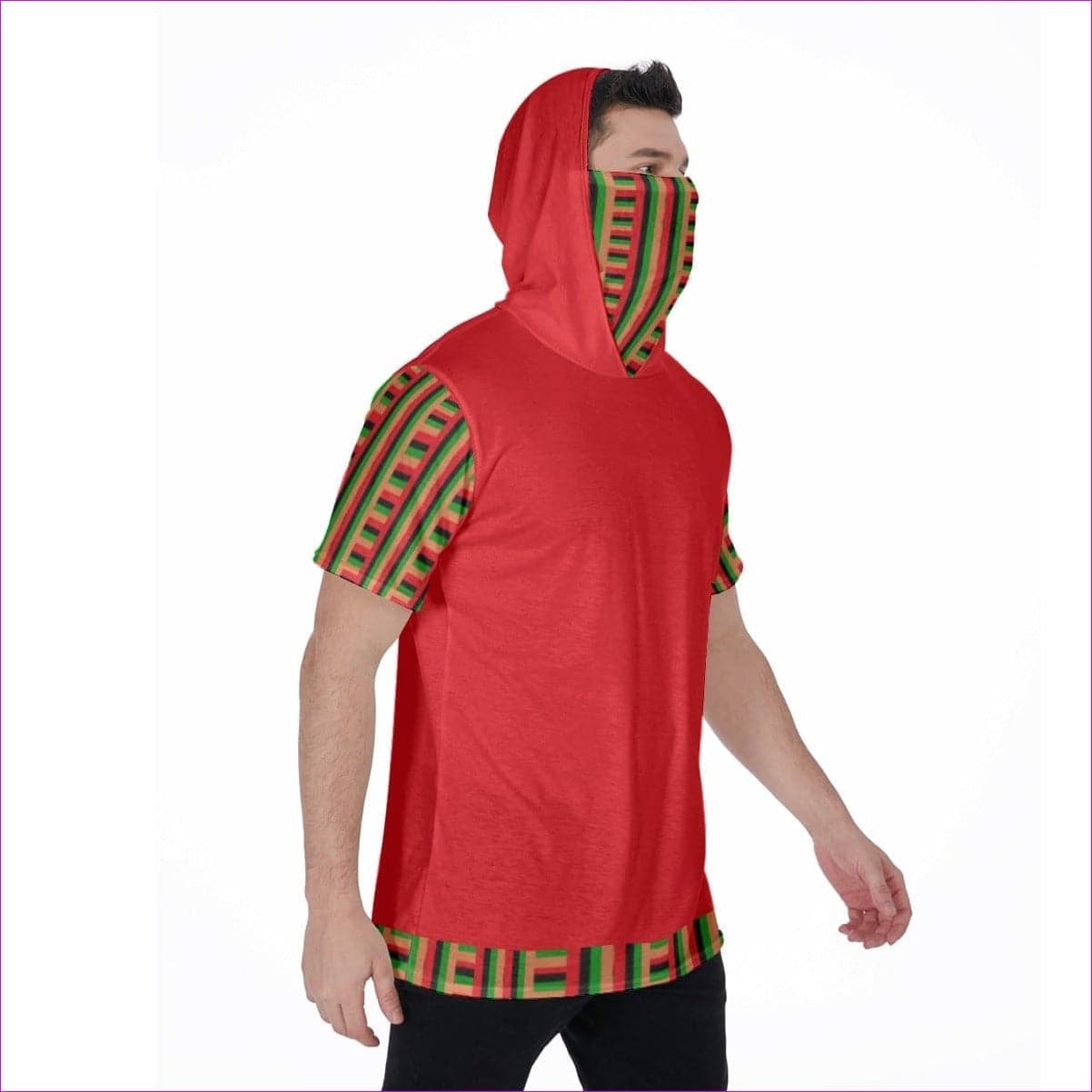 - Striped Galore Men's T-Shirt With Mask - mens hoodie t-shirt w/mask at TFC&H Co.