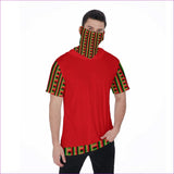 red Striped Galore Men's T-Shirt With Mask - men's hoodie t-shirt w/mask at TFC&H Co.