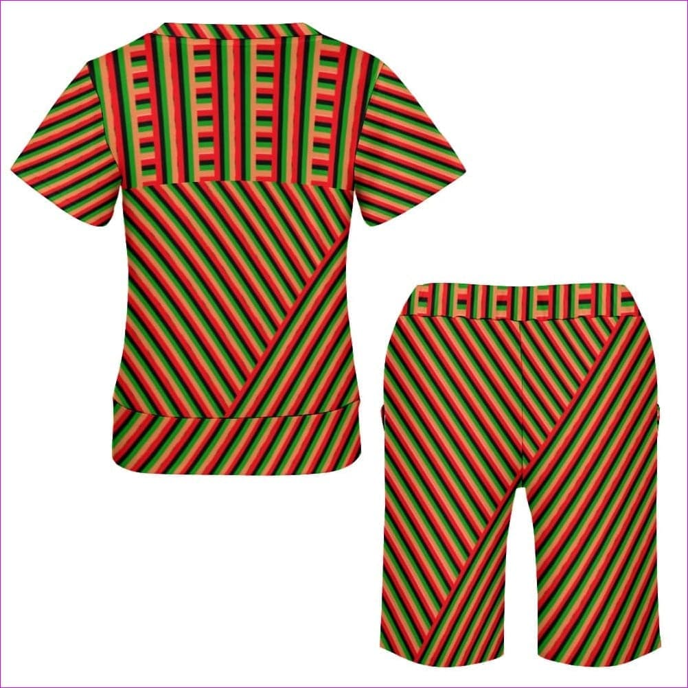 Striped Galore Short Sleeved Shorts Set - women's top & short set at TFC&H Co.