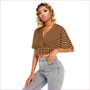 - Striped Galore Women's Bat Sleeve Crop Top - womens top at TFC&H Co.