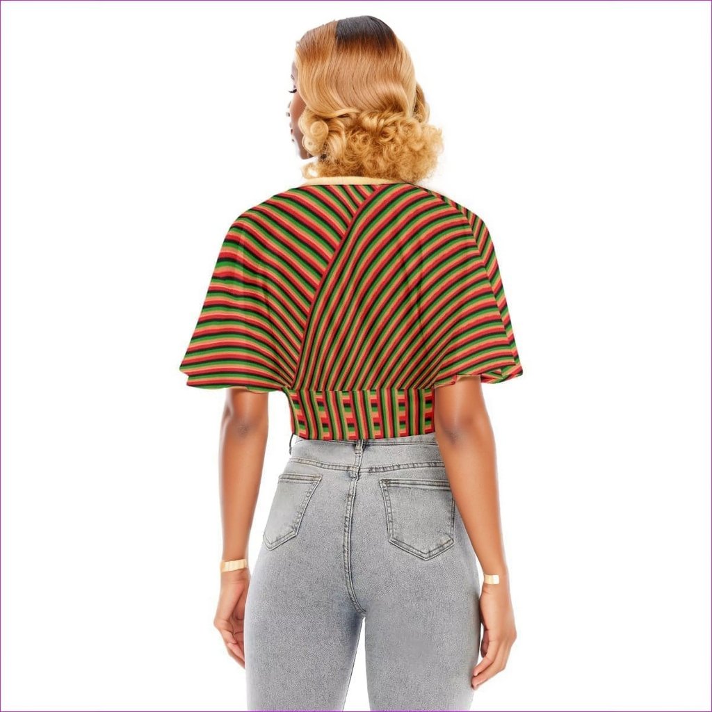 - Striped Galore Women's Bat Sleeve Crop Top - womens top at TFC&H Co.