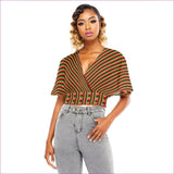 multi-colored - Striped Galore Women's Bat Sleeve Crop Top - womens top at TFC&H Co.