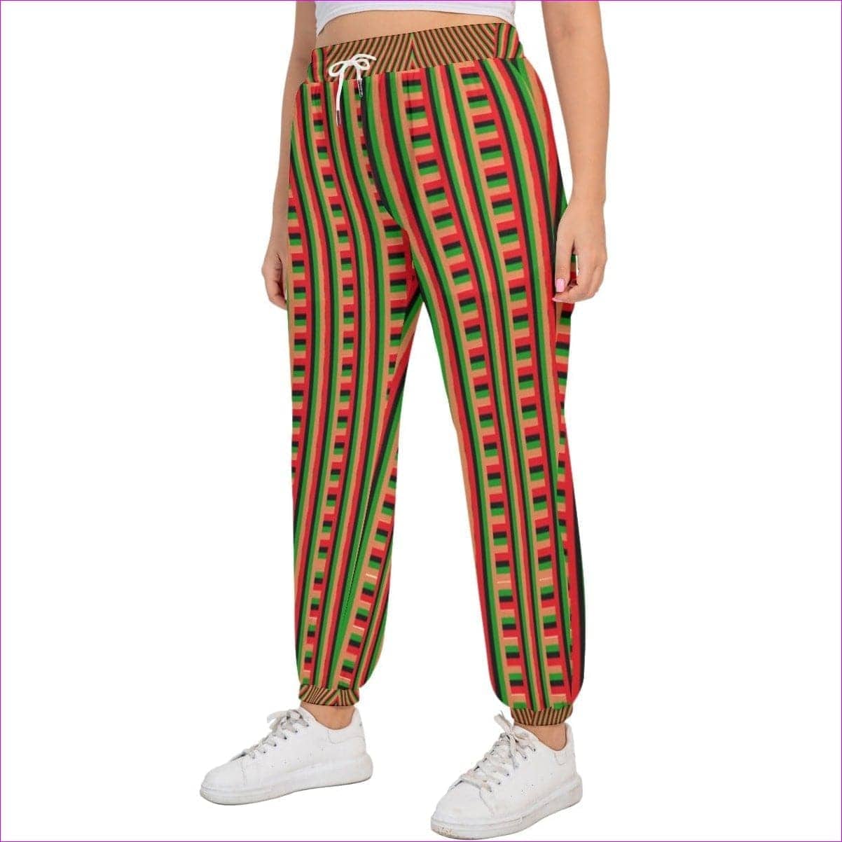 multi-colored - Striped Galore Women's Drawstring Sports Pants Voluptuous (+) Plus Size - womens pants at TFC&H Co.