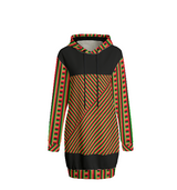 ORANGE/BLACK - Striped Galore Women's Hoodie Dress | Interlock - womens hoodie dress at TFC&H Co.