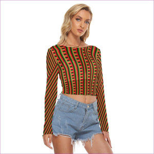 - Striped Galore Women's Sheer Mesh Long Sleeve Top - womens sheer mesh top at TFC&H Co.