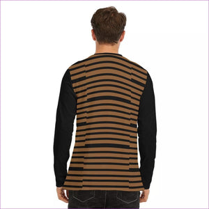 Striped Men's Organic Long Sleeve T-Shirt | Cotton - men's t-shirt at TFC&H Co.