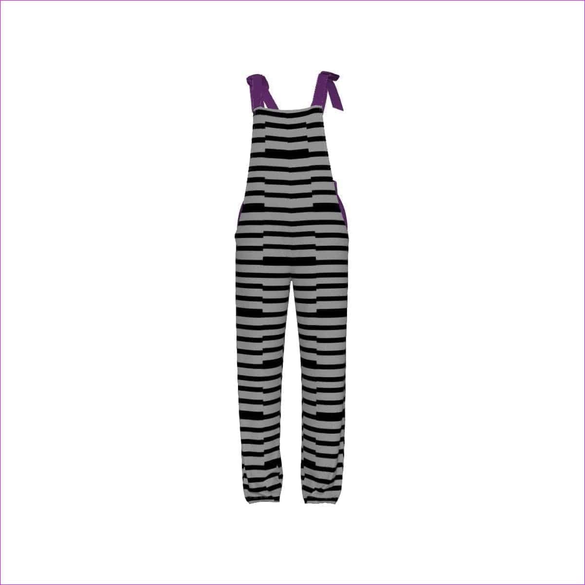 gray Striped Women's Bow Jumpsuit - women's jumpsuit at TFC&H Co.