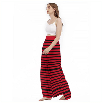 Striped Women's High Waist Wide Leg Trousers - women's bottoms at TFC&H Co.
