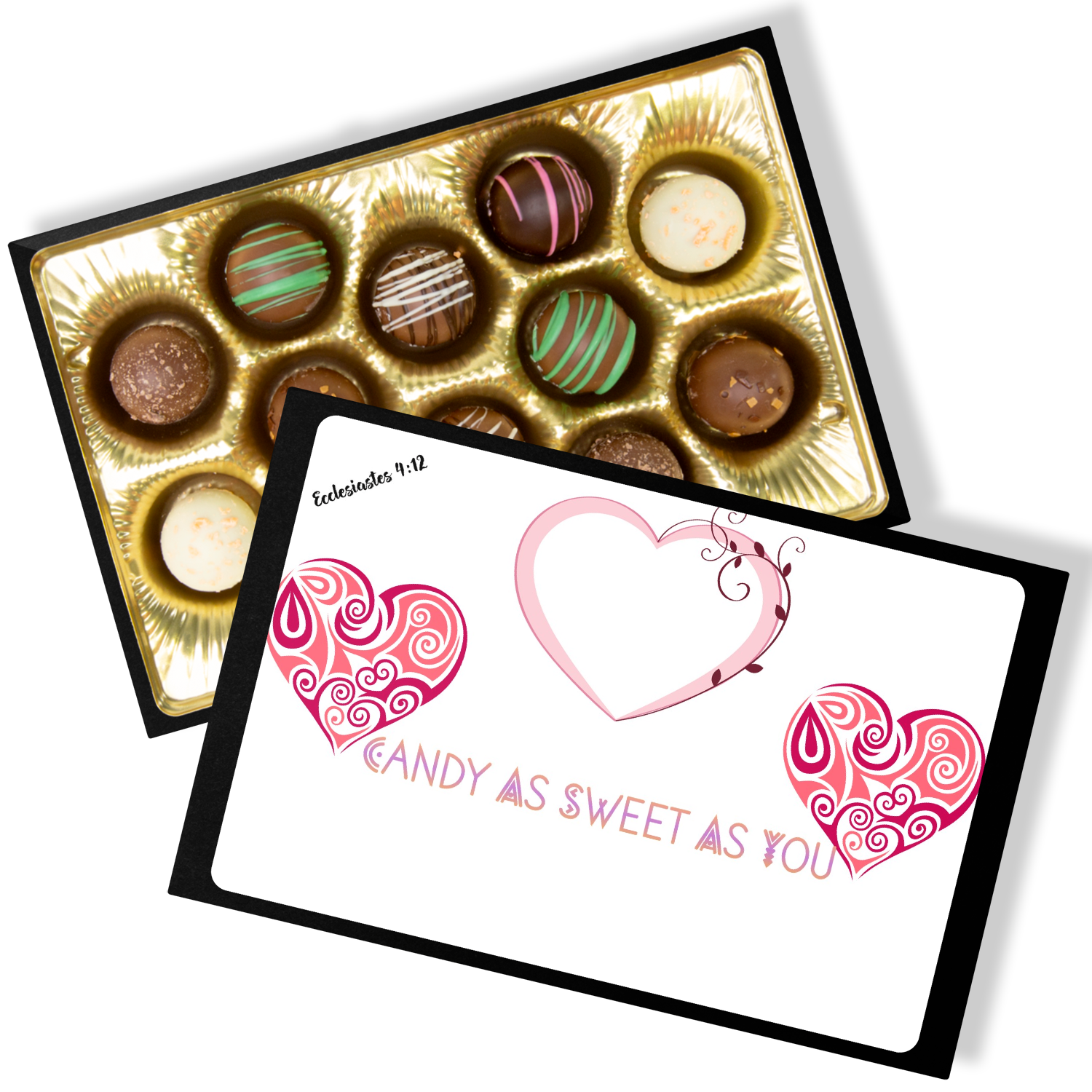 Sweet As You Ecclesiastes 4:12 Handmade Artisan Chocolate Truffle 12 count Gift Box - Ships from The US- Ships from The US - Chocolate Truffle Gift Box at TFC&H Co.