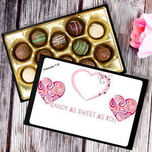 - Sweet As You Ecclesiastes 4:12 Handmade Artisan Chocolate Truffle 12 count Gift Box - Ships from The US- Ships from The US - Chocolate Truffle Gift Box at TFC&H Co.