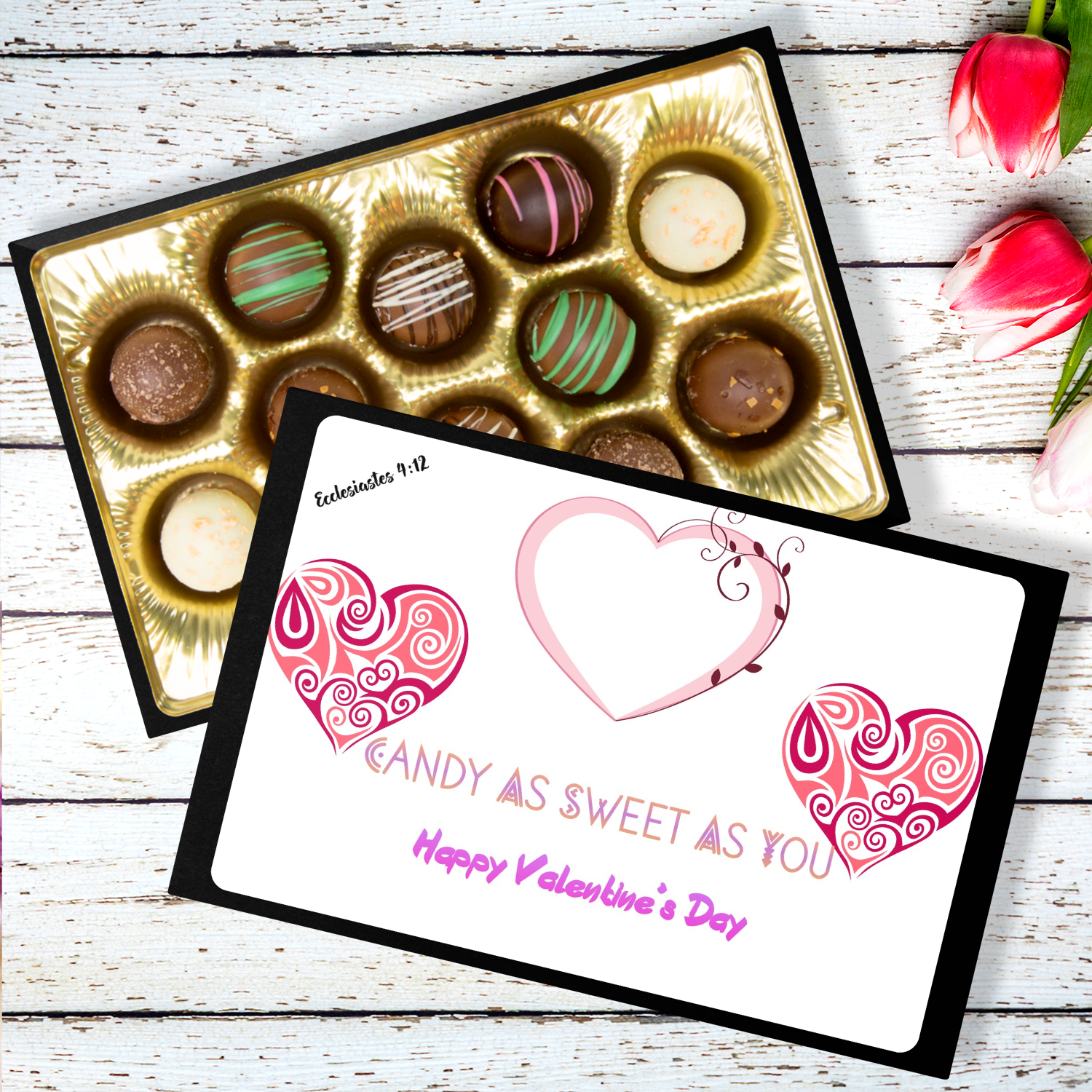 - Sweet As You Ecclesiastes 4:12 Handmade Artisan Chocolate Truffle Valentine's Day 12 count Gift Box- Ships from The US - Chocolate Truffle Gift Box at TFC&H Co.