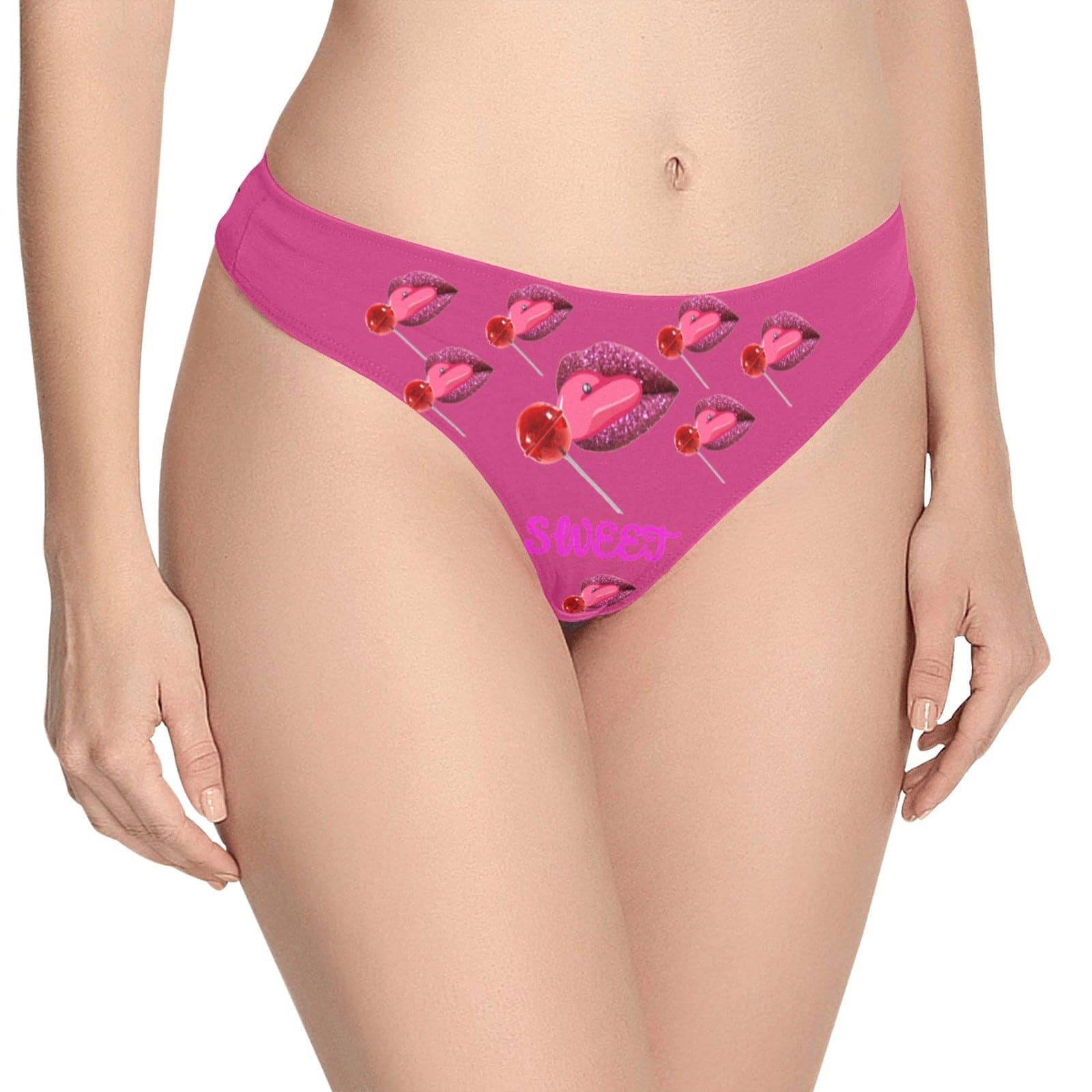 sweet clothing - pink Women's Classic Thong (Model L5) - Sweet Clothing Classic Women's Thong - womens underwear at TFC&H Co.