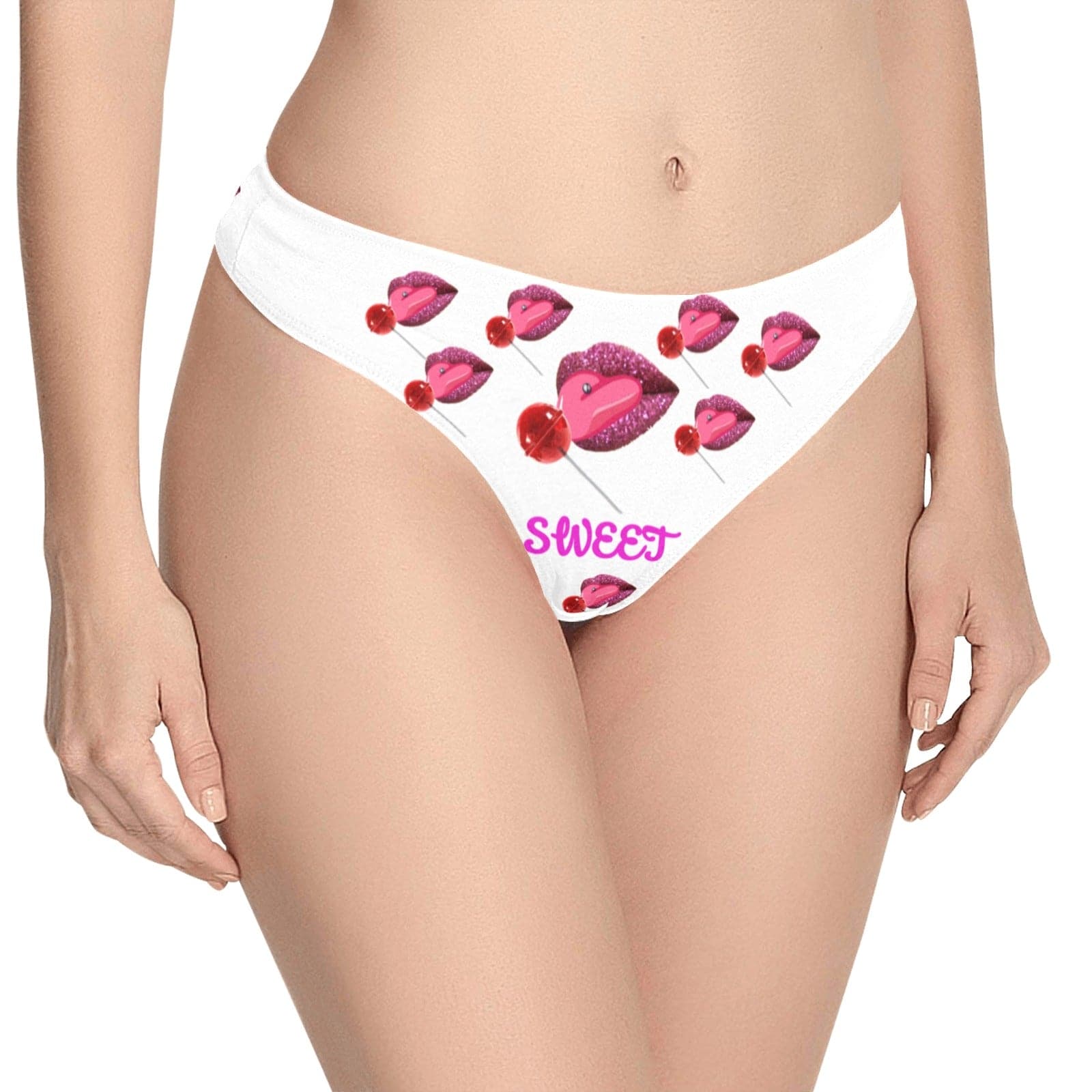 Sweet Clothing - White Women's Classic Thong (Model L5) Sweet Clothing Classic Women's Thong - women's underwear at TFC&H Co.