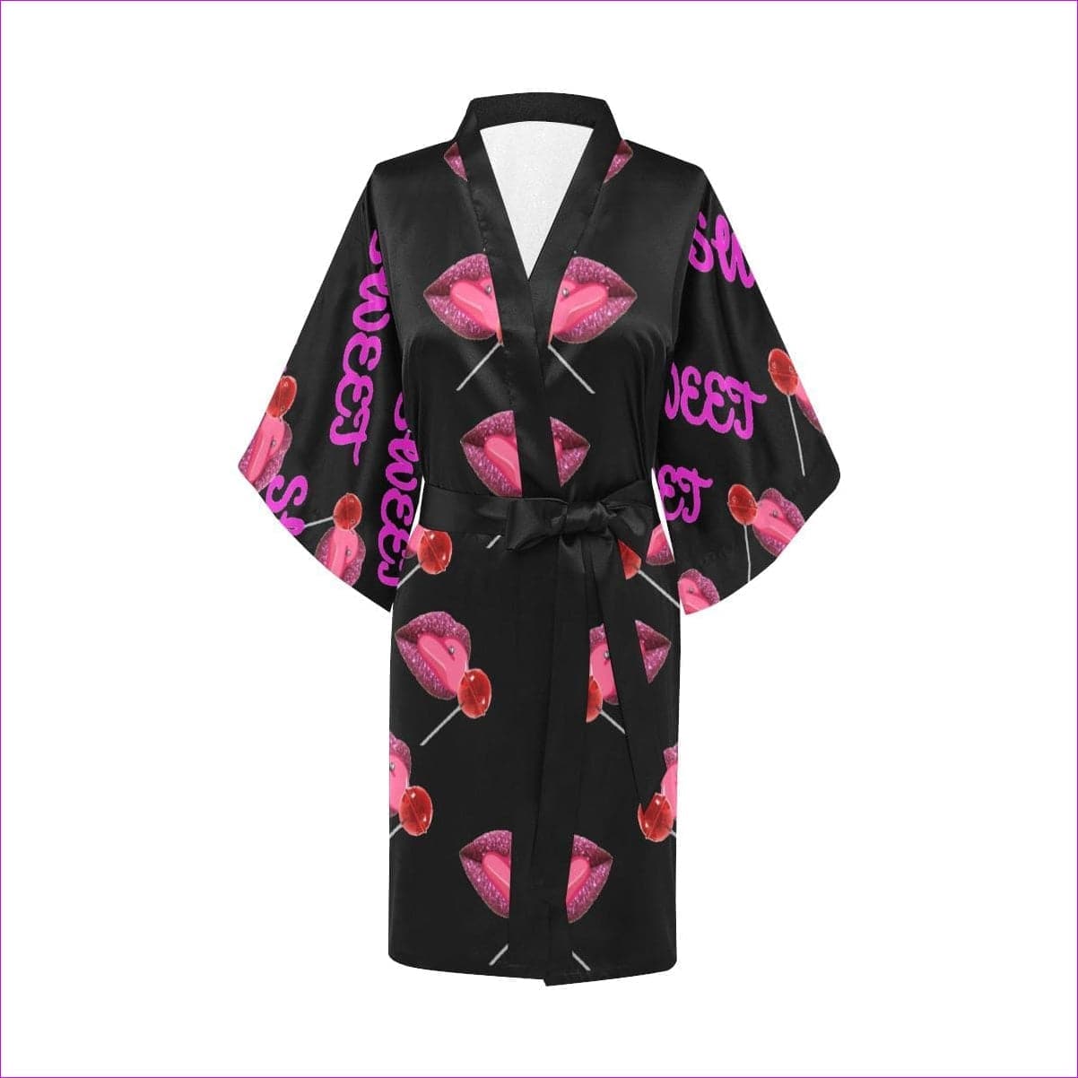 Sweet Clothing Kimono Robe - Black Women's Short Kimono Robe - Sweet Clothing Collection Short Kimono Robe - womens kimono robe at TFC&H Co.