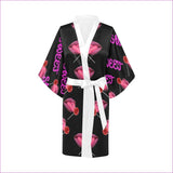 Sweet Clothing Kimono Robe - Black w/ White Accent Women's Short Kimono Robe - Sweet Clothing Collection Short Kimono Robe - womens kimono robe at TFC&H Co.