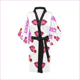 Sweet Clothing Kimono Robe - White w/ Black Accent Women's Short Kimono Robe - Sweet Clothing Collection Short Kimono Robe - womens kimono robe at TFC&H Co.