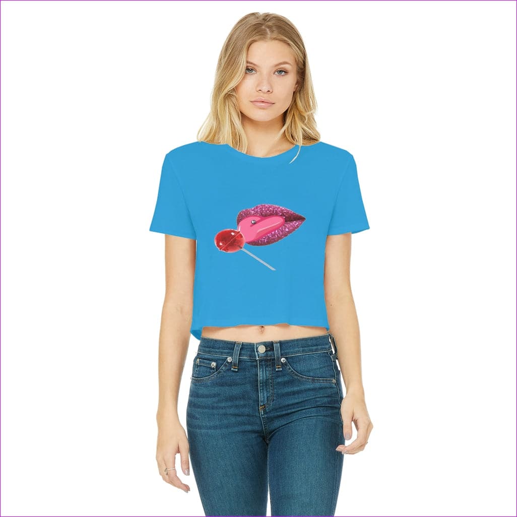 Sapphire - Sweet Clothing Sweet Clothing Cropped Raw Edge T-Shirt - womens crop top at TFC&H Co.