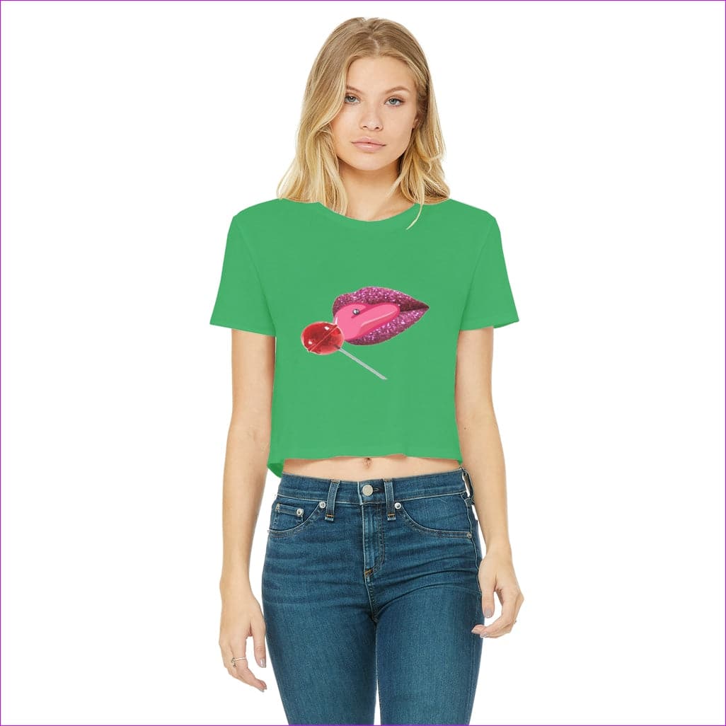 Irish Green - Sweet Clothing Sweet Clothing Cropped Raw Edge T-Shirt - womens crop top at TFC&H Co.