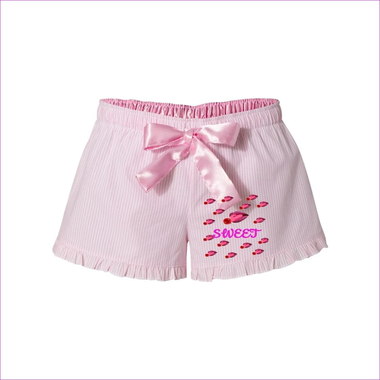 Cotton Candy Pink Seersucker Sweet Clothing VIP Ruffled Bitty Boxer - women's shorts at TFC&H Co.