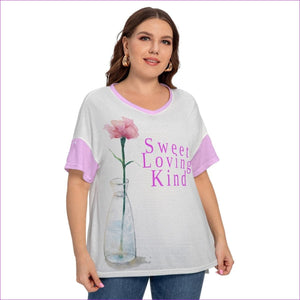 - Sweet Loving Kind Women's Drop-shoulder Short Sleeve T-shirt With Sleeve Loops(Plus Size) - womens t-shirt at TFC&H Co.