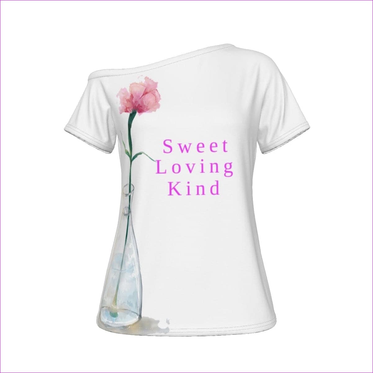 White Sweet Loving Kind Women's Off-Shoulder T-shirt - Mother's Day Gift - women's off-shoulder t-shirt at TFC&H Co.