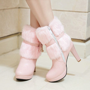 - Sweet Princess Women's Thick Heel Short Boots - womens boots at TFC&H Co.