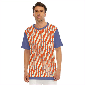 Taped Men's O-Neck T-Shirt | 100% Cotton- Orange - Men's T-Shirts at TFC&H Co.