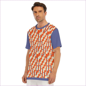 - Taped Men's O-Neck T-Shirt | 100% Cotton- Orange - Mens T-Shirts at TFC&H Co.
