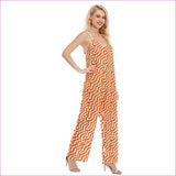 orange - Tapered Women's Loose Cami Jumpsuit- Orange - womens jumpsuit at TFC&H Co.