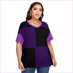 - Tartan 2 Women's Drop-shoulder Short Sleeve T-shirt With Sleeve Loops Voluptuous (+) Plus Size - womens t-shirt at TFC&H Co.