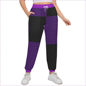 purple - Tartan 2 Women's Sports Trousers With Waist Drawstring Voluptuous (+) Plus Size - womens pants at TFC&H Co.