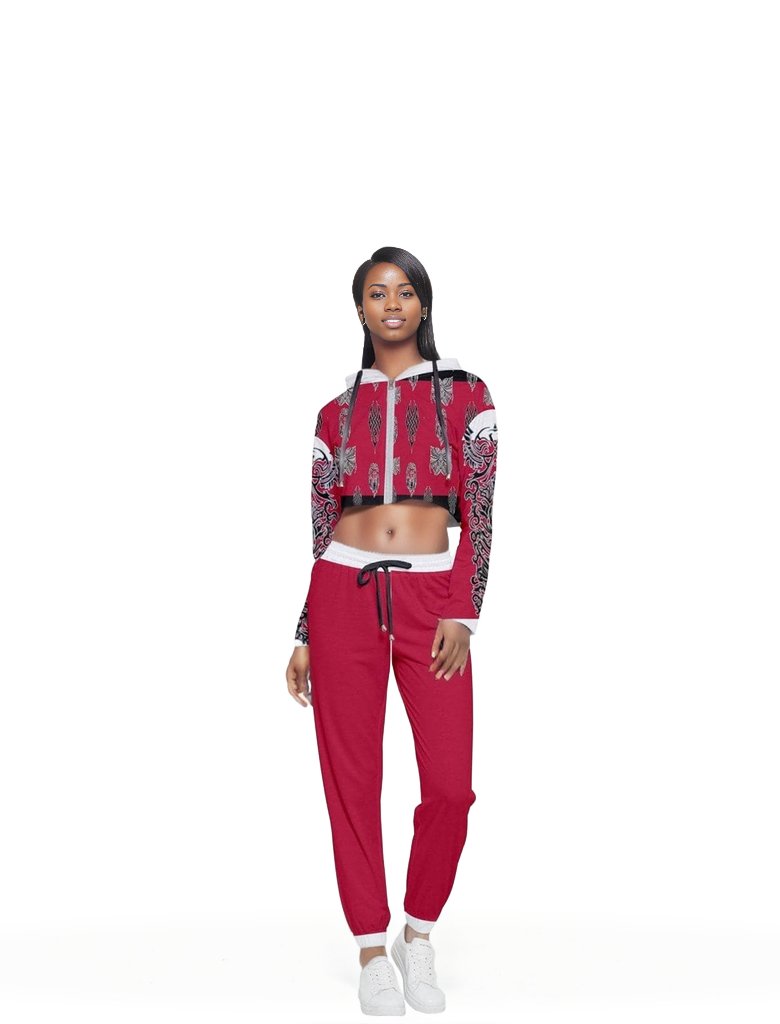 Tatted Clothing Cropped Zip Up Lounge Set - women's jogging set at TFC&H Co.