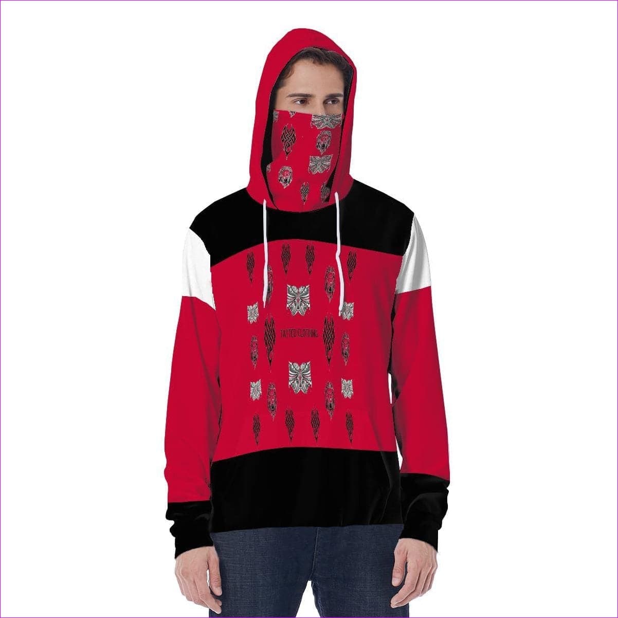 red Tatted Clothing Hoodie w/ Built in Mask - Unisex Hoodie at TFC&H Co.