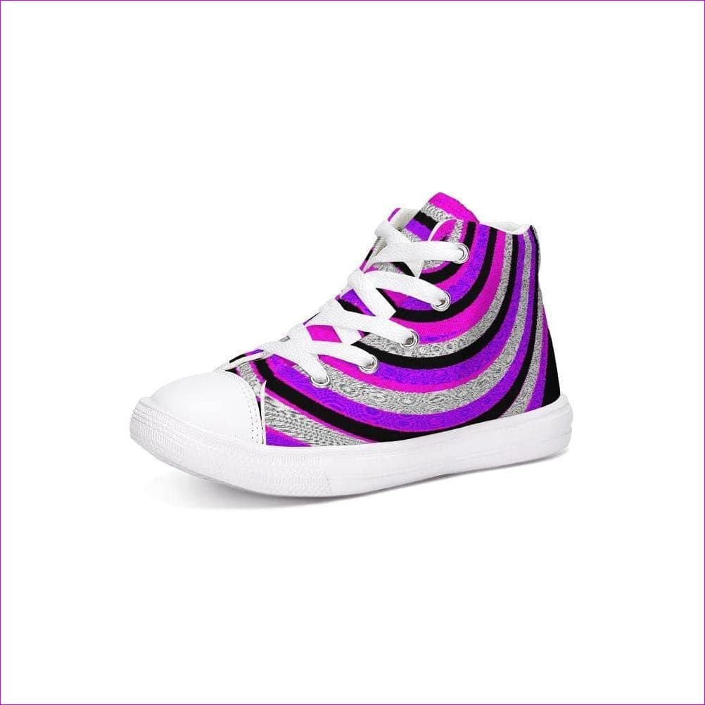 purple - Teacher's Pet Royal Swirl Kids Hightop Canvas Shoe - Kids Shoes at TFC&H Co.