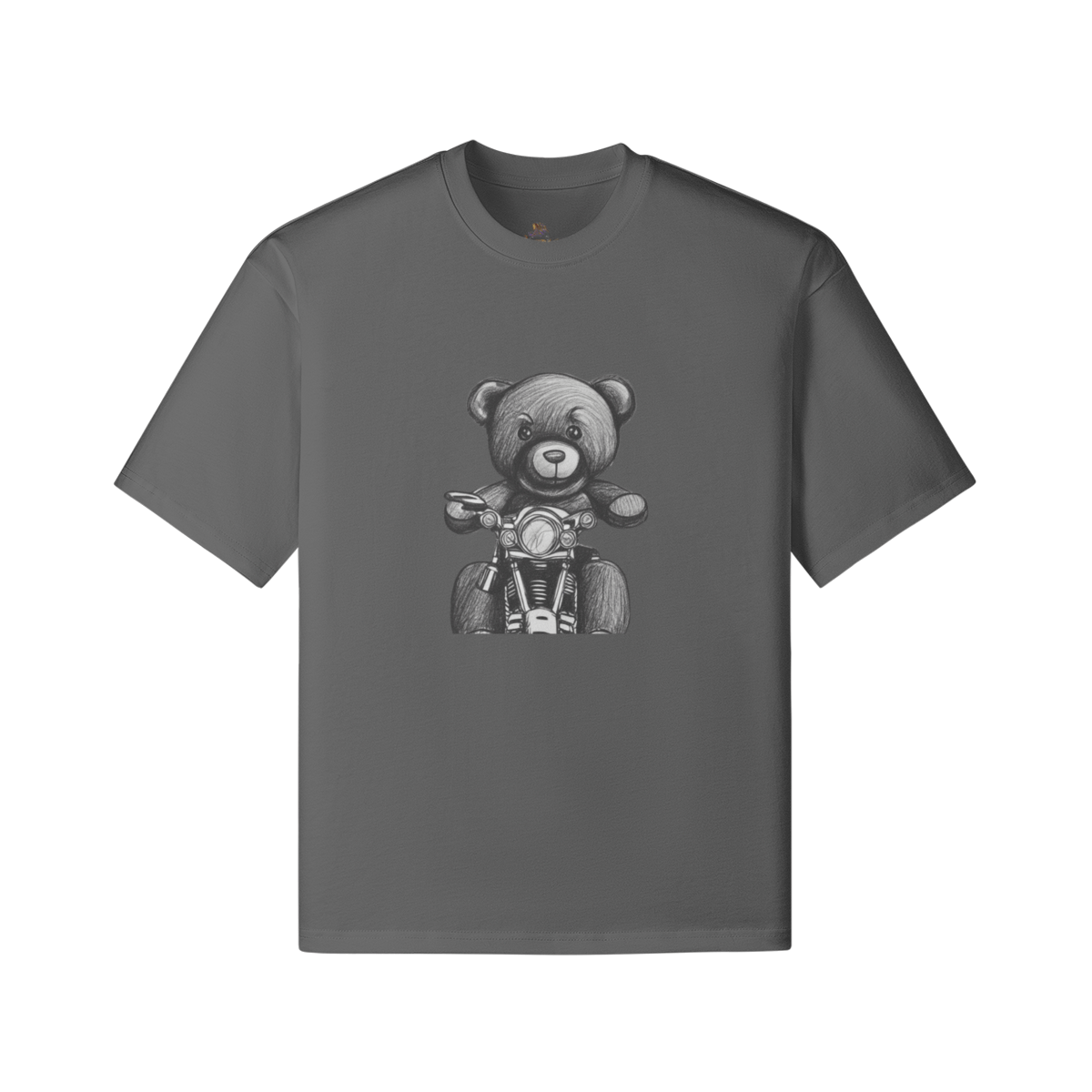 Graphite Gray - Teddy Ride 240GSM Unisex Boxy T-shirt - unisex t-shirt at TFC&H Co.