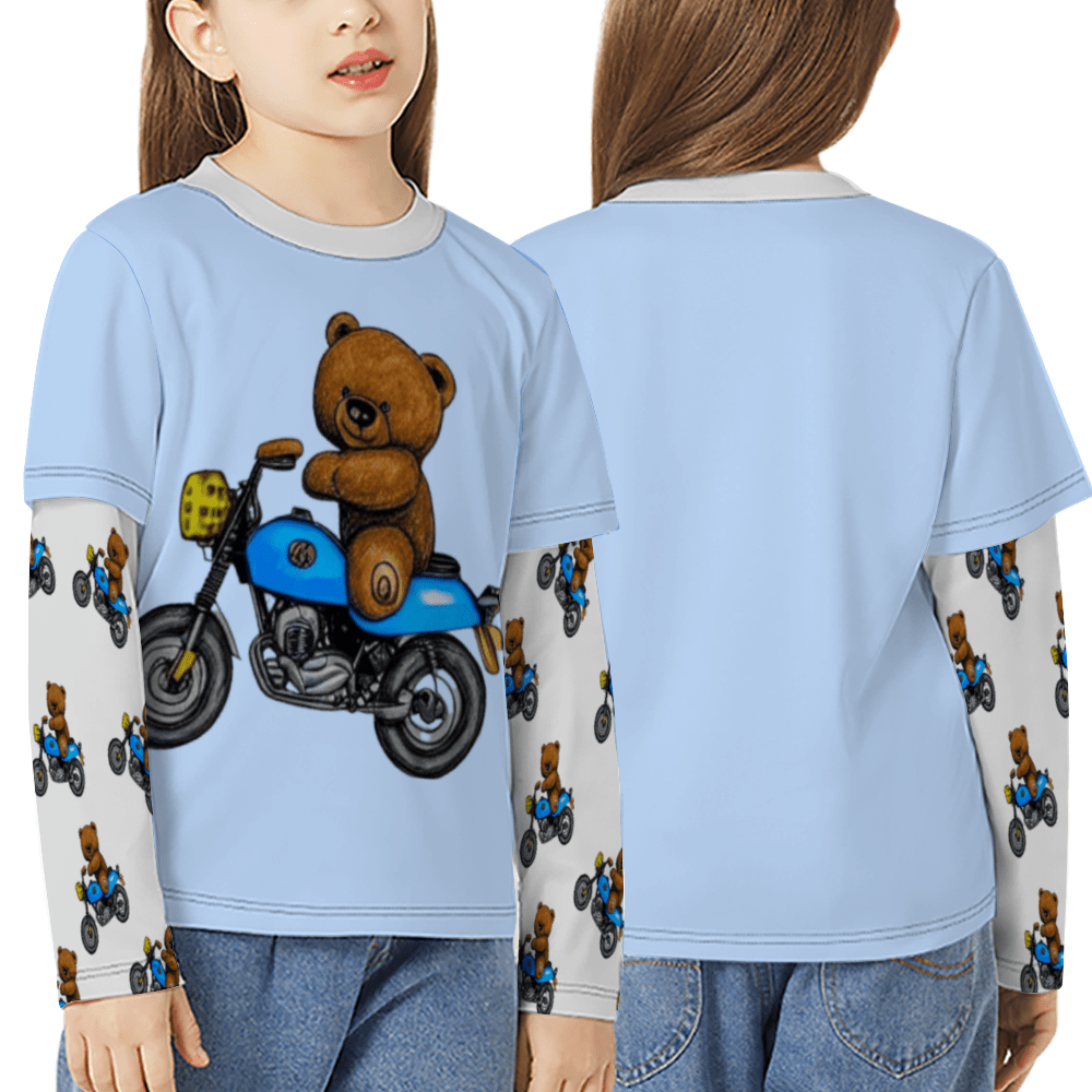 - Teddy Ride Boy's Long-sleeve Splicing Tee - kids t-shirt at TFC&H Co.